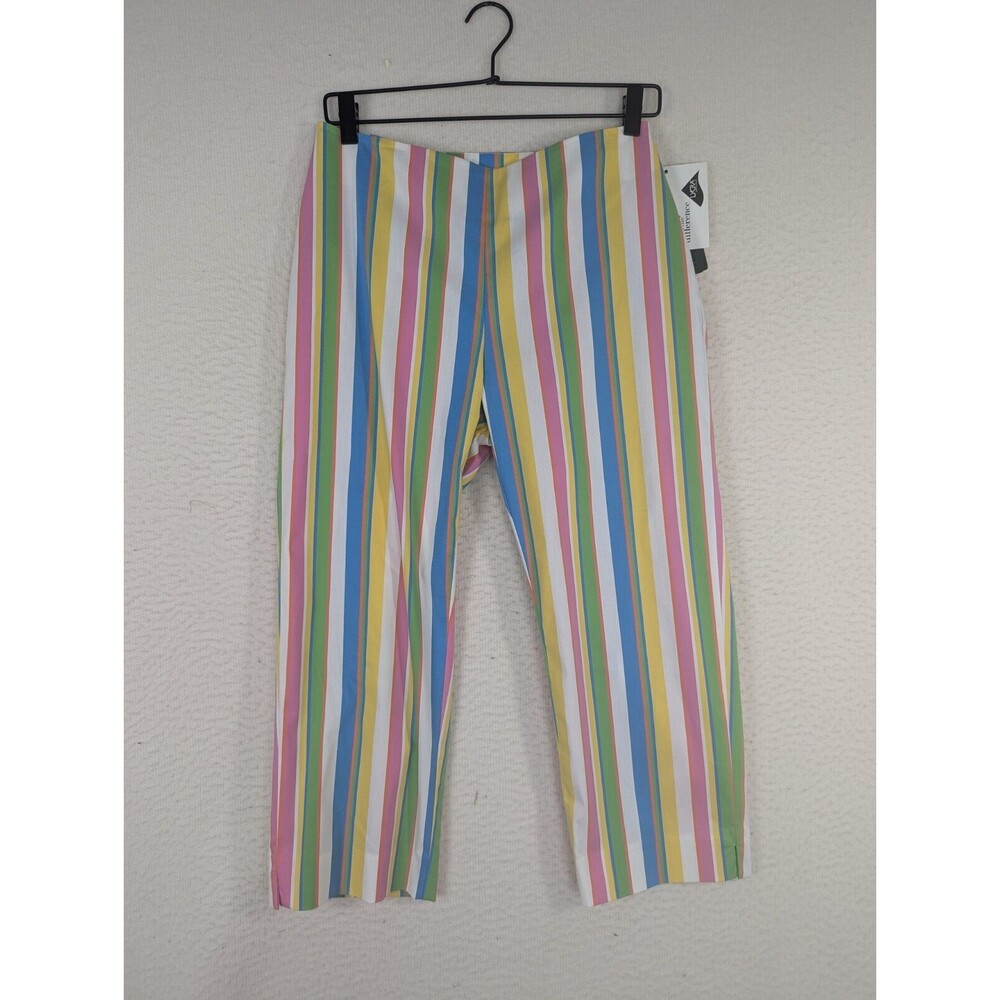 Ralph Lauren LRL NWT Striped Ankle Pants Spring Side Zip Size 8 Vacation Beach